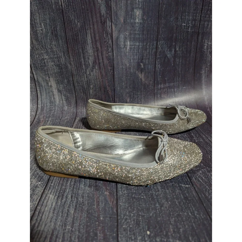 Steve Madden Silver w/ Rhinestones Flats - Steffie - Size 9.5 M - Box